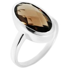 Balex Кольцо 1410931454 из серебра 925 пробы с раухтопазом природным, размер 17.5