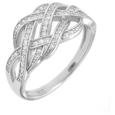 Balex Кольцо 1433920170 из серебра 925 пробы с фианитом, размер 17.5