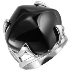 Balex Кольцо 1430930118 из серебра 925 пробы с ониксом, размер 18