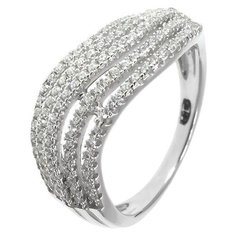 Balex Кольцо 1445910033 из серебра 925 пробы с фианитом, размер 18