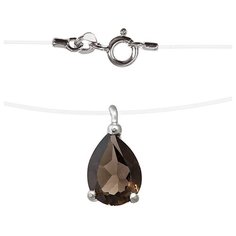 Balex Колье 9504128219 из серебра 925 пробы с раухтопазом природным и леской, 39 см, 0.87 г