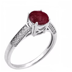 Balex Кольцо 1405937137 из серебра 925 пробы с рубином корундом и фианитом, размер 17