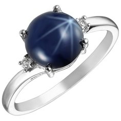 Balex Кольцо 1410931817 из серебра 925 пробы с сапфиром корундом природным и фианитом, размер 20