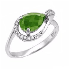 Balex Кольцо 1405937034 из серебра 925 пробы с султанитом синтетическим и фианитом, размер 19