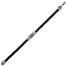 Balex Браслет 7446920011 из серебра 925 пробы с кожей, 20 см, 16.83 г