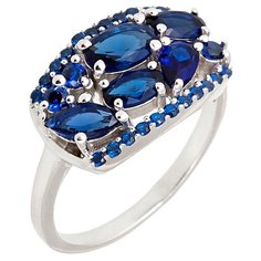 Balex Кольцо 1410931708 из серебра 925 пробы с сапфиром синтетическим, размер 17