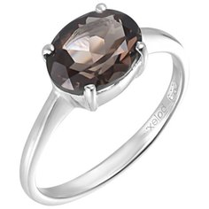 Balex Кольцо 1457930052 из серебра 925 пробы с раухтопазом природным, размер 18.5