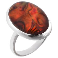 Balex Кольцо 1436930107 из серебра 925 пробы с перламутром и горным хрусталем, размер 17.5