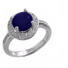 Balex Кольцо 1405937238 из серебра 925 пробы с сапфиром корундом природным и фианитом, размер 17.5