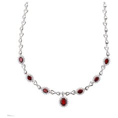 Balex Колье 9405936665 из серебра 925 пробы с гранатом природным и фианитом, 50 см, 25.41 г