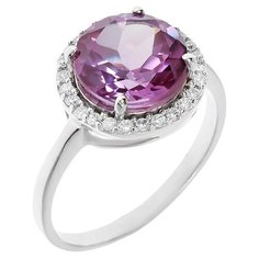 Balex Кольцо 1410931330 из серебра 925 пробы с александритом синтетическим и фианитом, размер 16.5