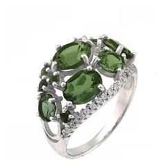 Balex Кольцо 1405937134 из серебра 925 пробы с шпинелью синтетической и фианитом, размер 17.5