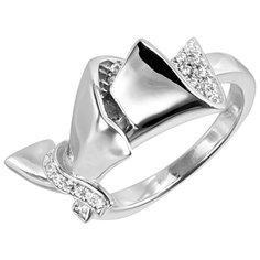 Balex Кольцо 1445900004 из серебра 925 пробы с фианитом, размер 17.5