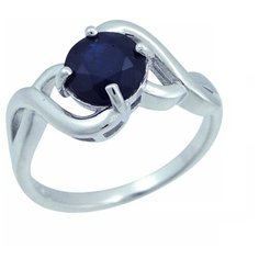 Balex Кольцо 1405937351 из серебра 925 пробы с сапфиром корундом природным, размер 17