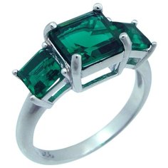 Balex Кольцо 1405937456 из серебра 925 пробы с изумрудом выращенным, размер 20