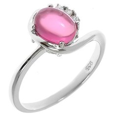 Balex Кольцо 1433920322 из серебра 925 пробы с рубином синтетическим и фианитом, размер 18