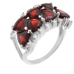 Balex Кольцо 1410931156 из серебра 925 пробы с гранатом природным и фианитом, размер 17