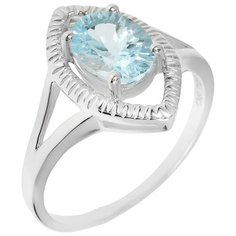 Balex Кольцо 1454930027 из серебра 925 пробы с топазом голубым природным, размер 17