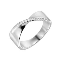 Balex Кольцо 1458910006 из серебра 925 пробы с фианитом, размер 18.5