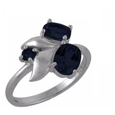 Balex Кольцо 1405937180 из серебра 925 пробы с сапфиром корундом природным, размер 16.5