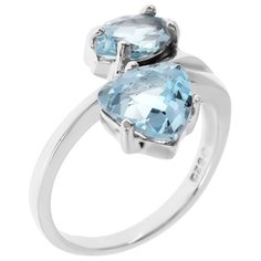 Balex Кольцо 1405935116 из серебра 925 пробы с топазом голубым природным, размер 17.5