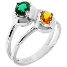 Balex Кольцо 1454930085 из серебра 925 пробы с фианитом, размер 18.5