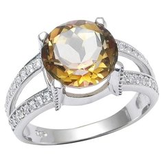 Balex Кольцо 1410931555 из серебра 925 пробы с мистик кварцем природным и фианитом, размер 21