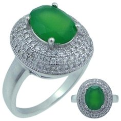 Balex Кольцо 1405937510 из серебра 925 пробы с агатом природным и фианитом, размер 19