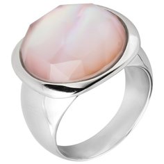 Balex Кольцо 1436930227 из серебра 925 пробы с перламутром и горным хрусталем, размер 18