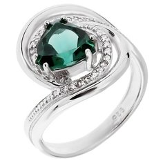 Balex Кольцо 1405936636 из серебра 925 пробы с шпинелью синтетической и фианитом, размер 19.5