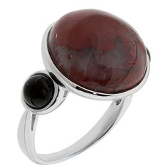 Balex Кольцо 1432930198 из серебра 925 пробы с ониксом и яшмой, размер 17