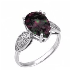 Balex Кольцо 1405937031 из серебра 925 пробы с мистик кварцем природным и фианитом, размер 17