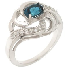 Balex Кольцо 1454930004 из серебра 925 пробы с топазом Лондон и фианитом, размер 18