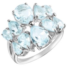 Balex Кольцо 1405836231 из серебра 925 пробы с топазом голубым природным, размер 18