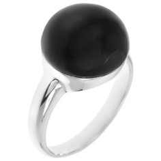 Balex Кольцо 1432930157 из серебра 925 пробы с ониксом, размер 18.5