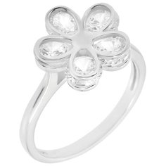 Balex Кольцо 1422910270 из серебра 925 пробы с фианитом, размер 16.5