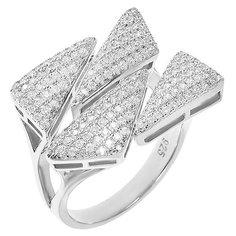 Balex Кольцо 1445910058 из серебра 925 пробы с фианитом, размер 17