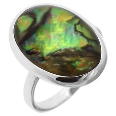 Balex Кольцо 1436930108 из серебра 925 пробы с перламутром и горным хрусталем, размер 17.5