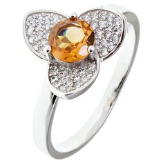 Balex Кольцо 1405937574 из серебра 925 пробы с султанитом синтетическим и фианитом, размер 17