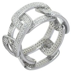 Balex Кольцо 1445910035 из серебра 925 пробы с фианитом, размер 18