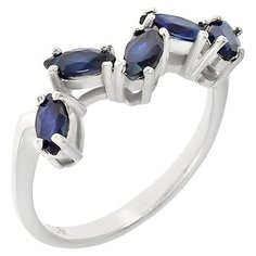 Balex Кольцо 1405936963 из серебра 925 пробы с сапфиром корундом природным, размер 17.5