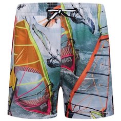 Шорты для плавания Molo размер 134, серый/желтый/оранжевый/зеленый