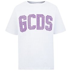 Футболка GCDS размер 164, белый/фиолетовый