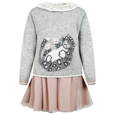 Комплект одежды Aletta размер 98, белый/серый/розовый