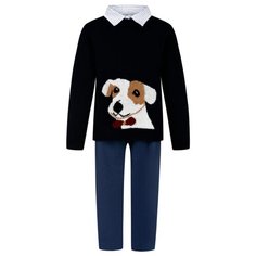 Комплект одежды Aletta размер 98, черный/белый/синий