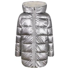 Пуховик Yves Salomon размер 140, серебристый/белый