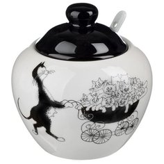 Сахарница Millimi Черный кот, с крышкой (820-698) белая/черная