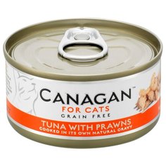 Корм для кошек Canagan беззерновой, с тунцом, с креветками 75 г (кусочки в соусе)