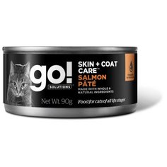 Корм для кошек GO! Skin+Coat, для здоровья кожи и блеска шерсти, с лососем 90 г (паштет)