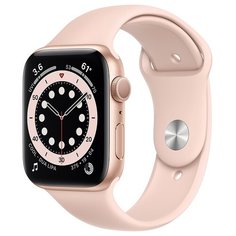 Умные часы c GPS Apple Watch Series 6 GPS 44mm Aluminum Case with Sport Band золотистый/розовый песок